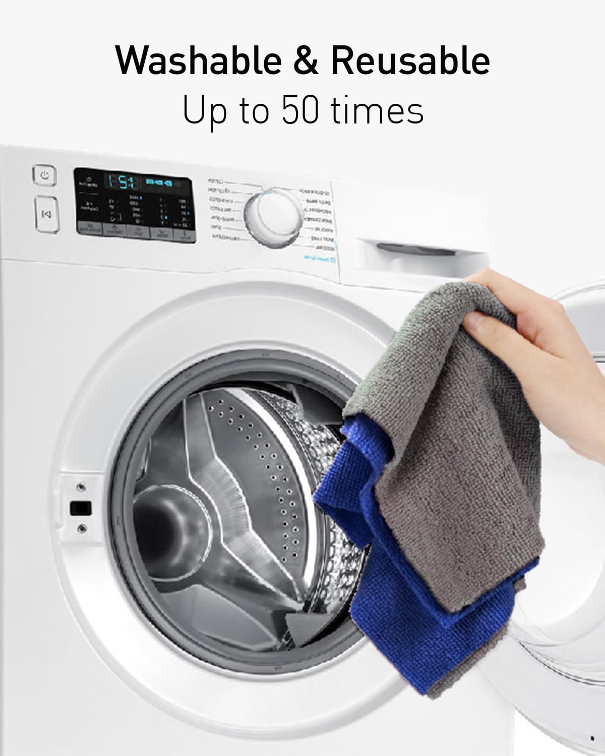 9Pcs Microfiber on a Roll Tear-Away Cleaning Towels, Reusable and Washable Cloths for Car, House(Dimgray)