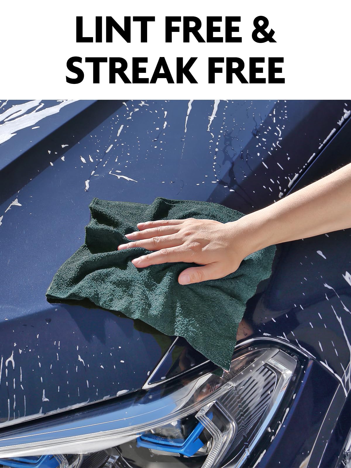 4Pcs Microfiber on a Roll Tear-Away Cleaning Towels, Reusable and Washable Cloths, for Car, House(Forest Green)