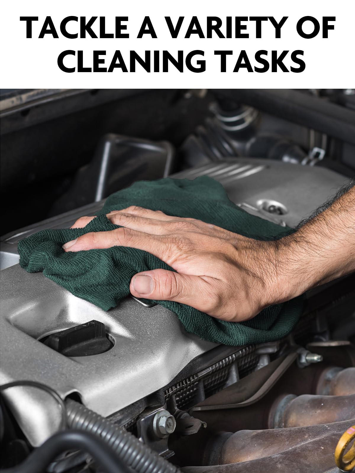 4Pcs Microfiber on a Roll Tear-Away Cleaning Towels, Reusable and Washable Cloths, for Car, House(Forest Green)