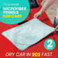 FantastiCLEAN 2-Pack Reusable Microfiber Car Drying Towels - 16"x24" Green