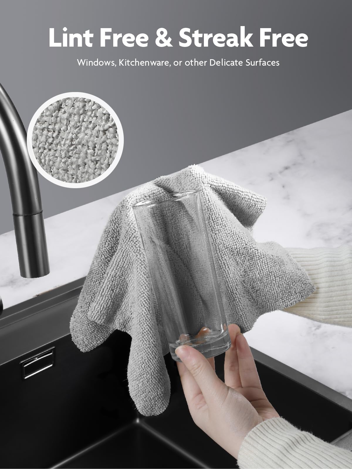 90 Pack Microfiber on a Roll Tear-Away Cleaning Towels, Reusable and Washable Cloths, for Car(Grey)