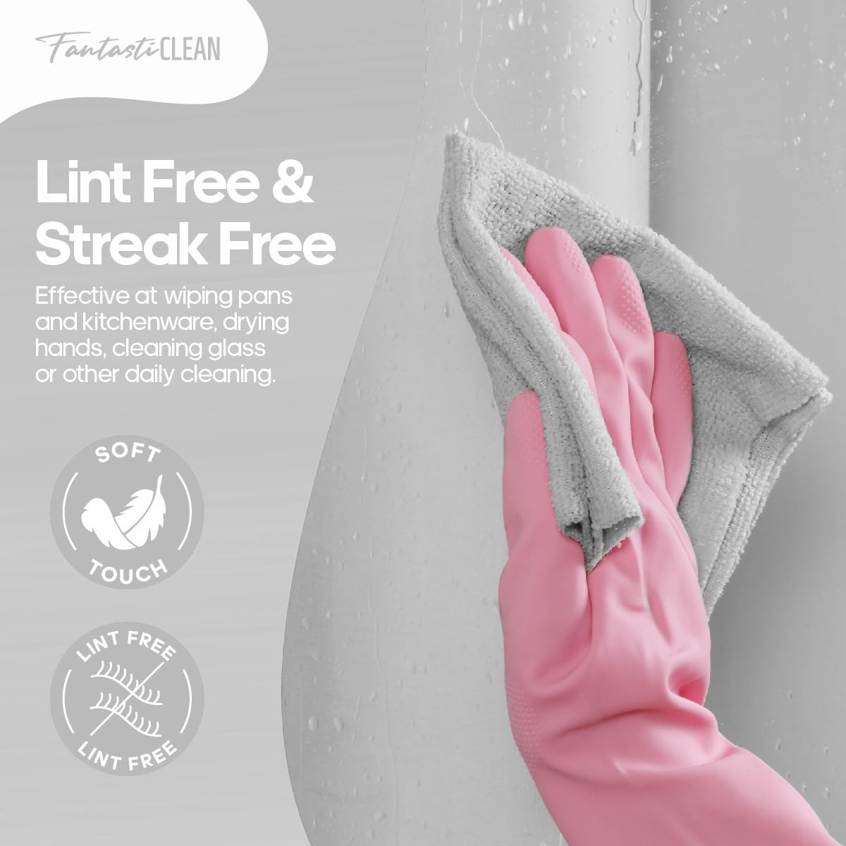 Reusable Washable 50 Pack Microfiber Rag Cleaning Cloth Tear Away Microfiber Roll Cleaning Towels for Home, Car (Grey)