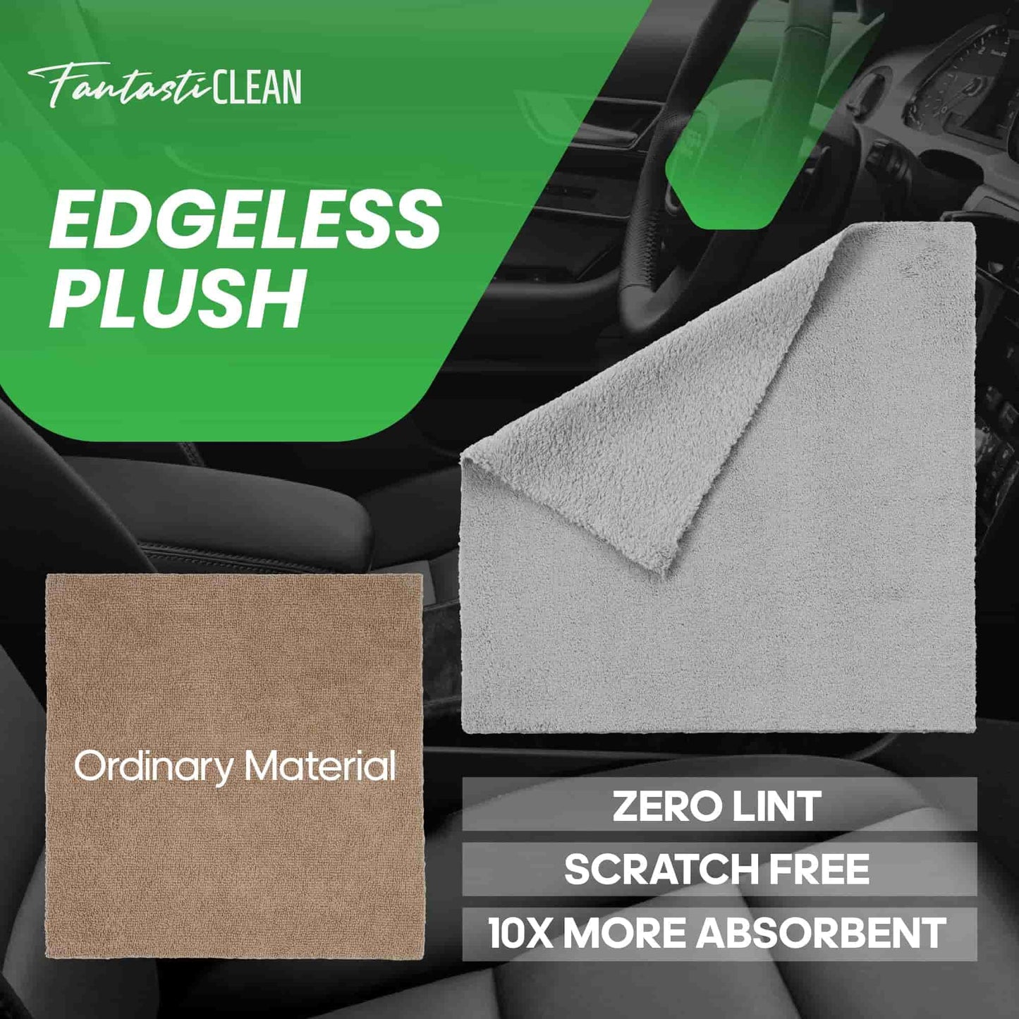Eco-Smart Car Detailing Roll - 20 Reusable & Tear-Away Microfiber Cloths(Grey)