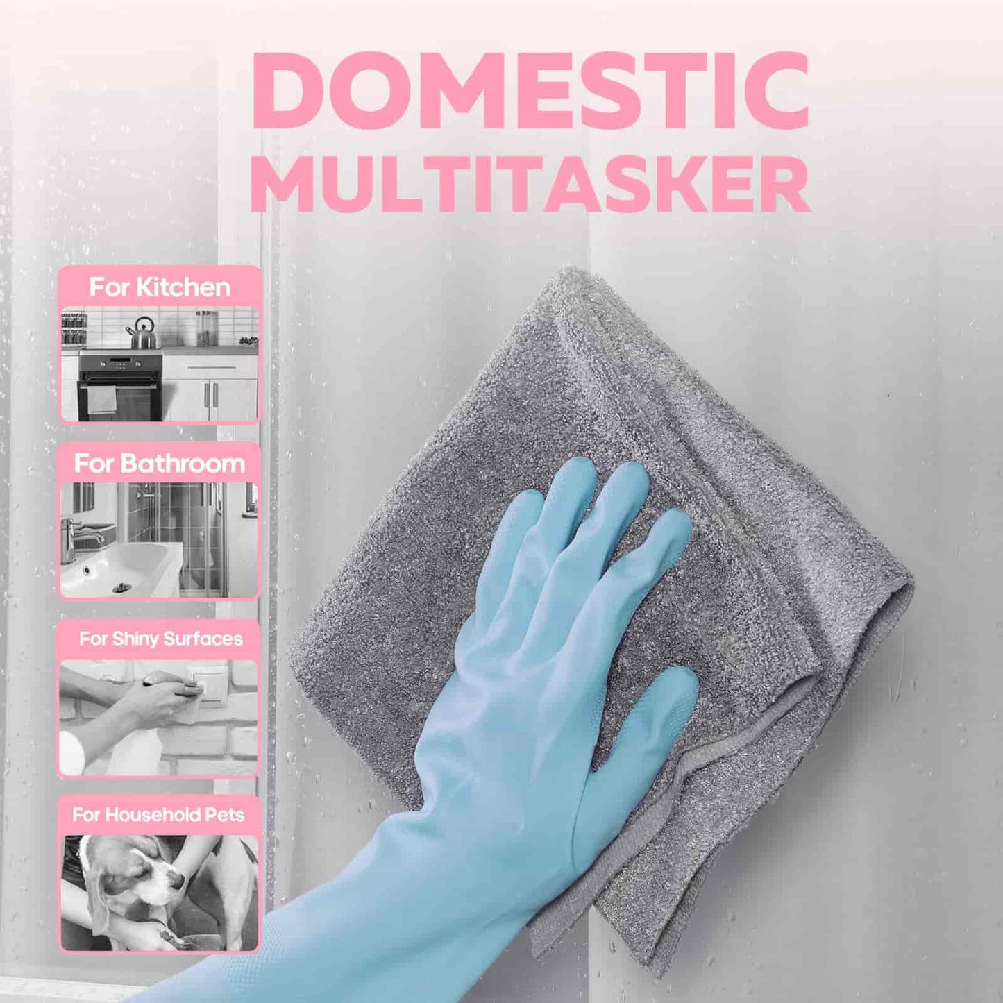 2-in-1 Luxe Microfiber Roll | 36 Pack Tear-Away Dual-Sided Towels 16"x16"(Glossy Grey)