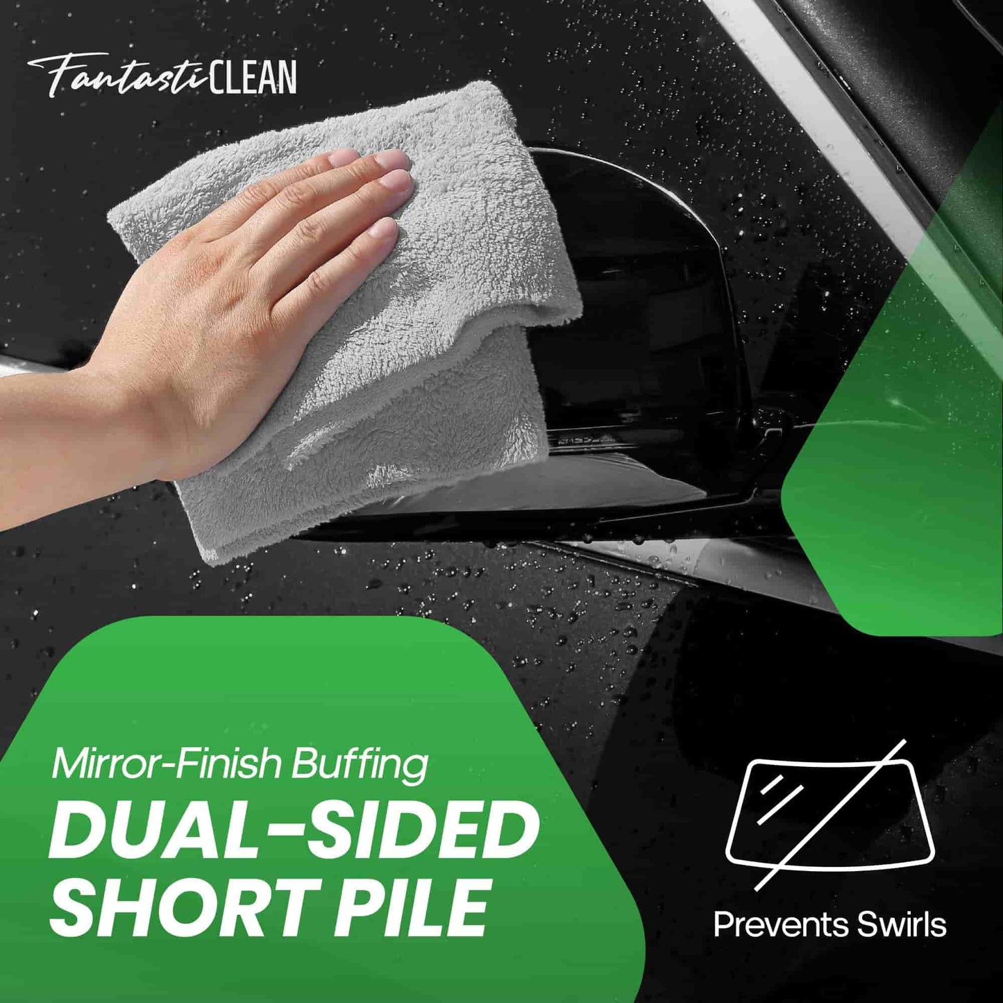 Eco-Smart Car Detailing Roll - 20 Reusable & Tear-Away Microfiber Cloths(Grey)
