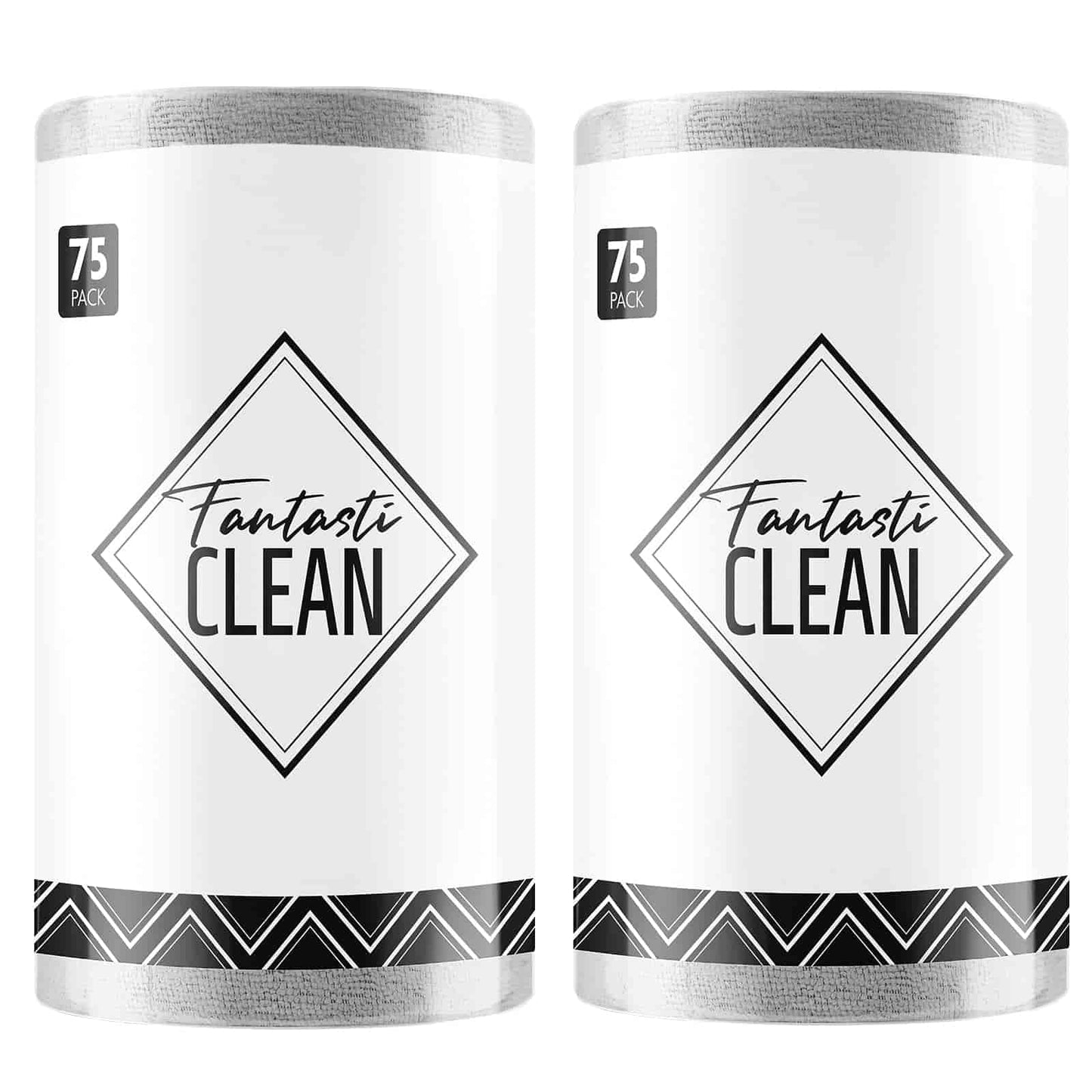 Easy Tear-Away Microfiber Cleaning Roll (150-Pack) - Satisfying, Washable & Reusable - 12"x12"(2 Rolls of Grey)