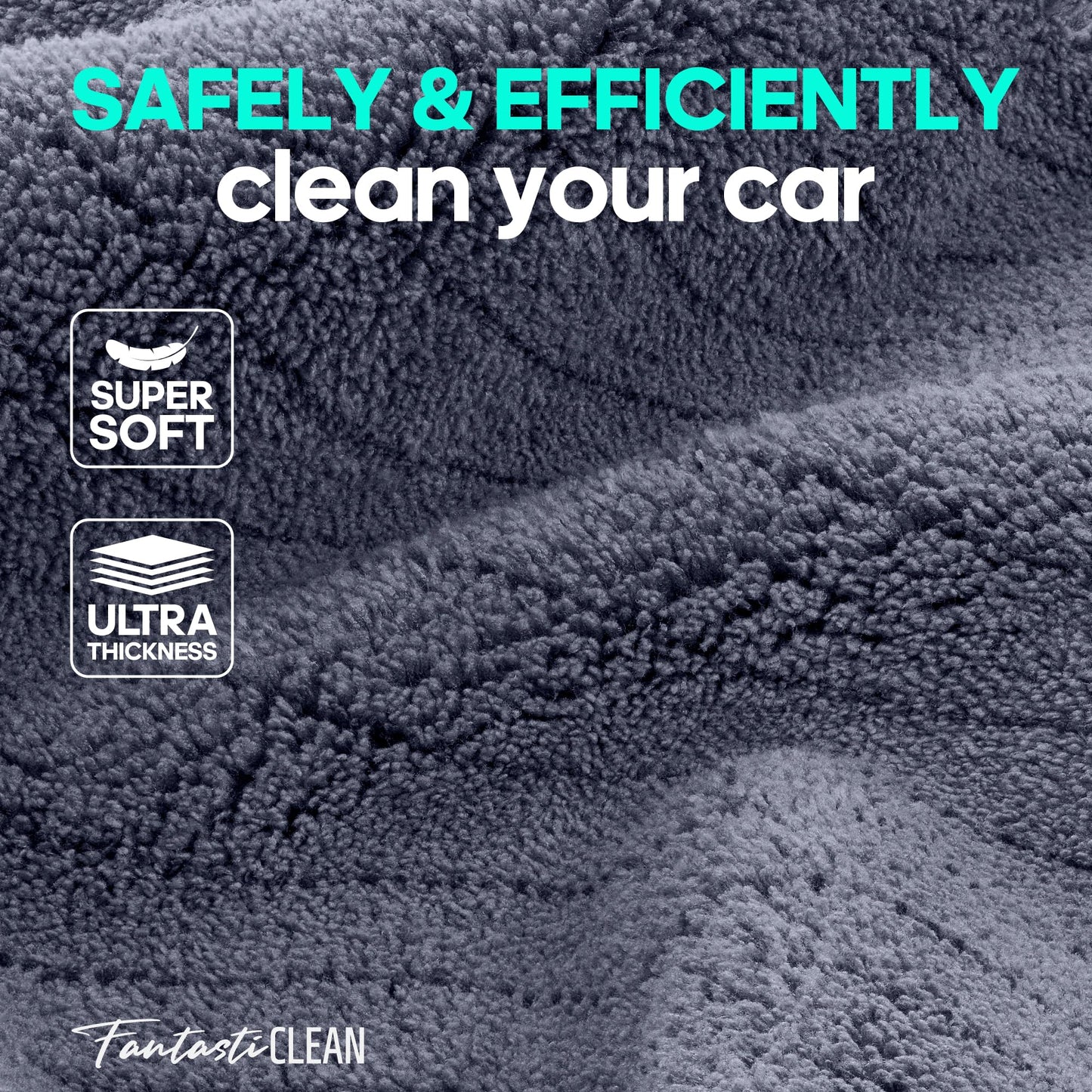 FantastiCLEAN Reusable and Washable Cloths Microfiber Cleaning Cloth- Car Drying Towels