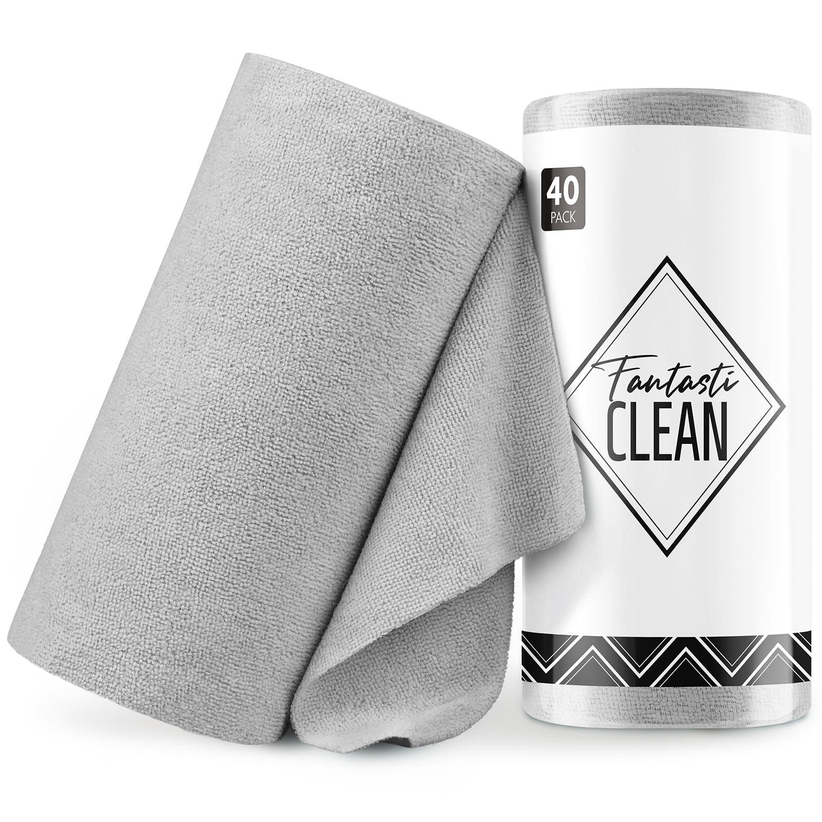 New Easy Tear-Away Microfiber Towel Roll (40-Pack) - Ultra-Absorbent, Eco-Friendly & Lint-Free - 12