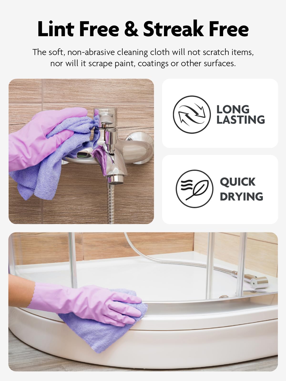 75 Pack Microfiber Cleaning Cloth Roll Tear Away Microfiber Towels 12" x 12"(Lavender )