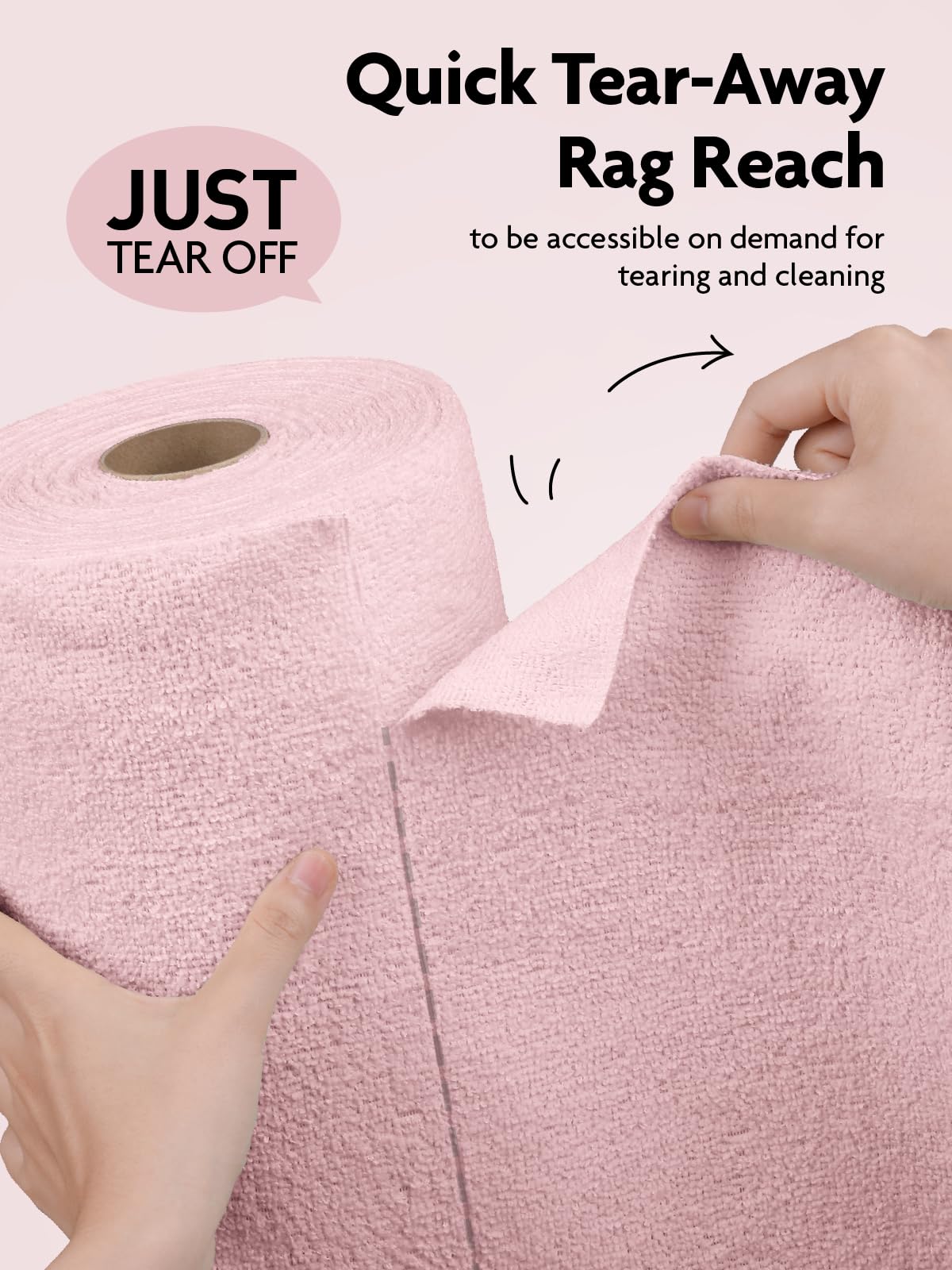 2-in-1 Eco-Roll Set | 60 Reusable Tear-Away Towels - Pink & Lavender