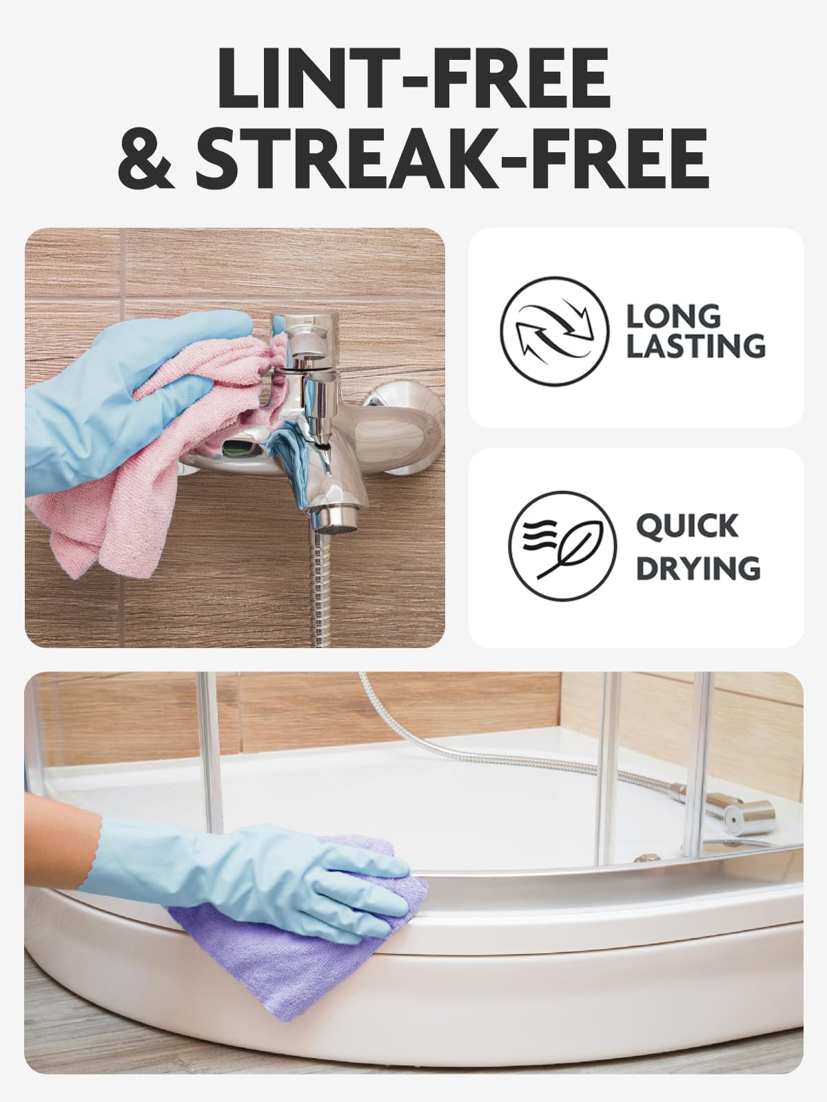 2-in-1 Eco-Roll Set | 60 Reusable Tear-Away Towels - Pink & Lavender