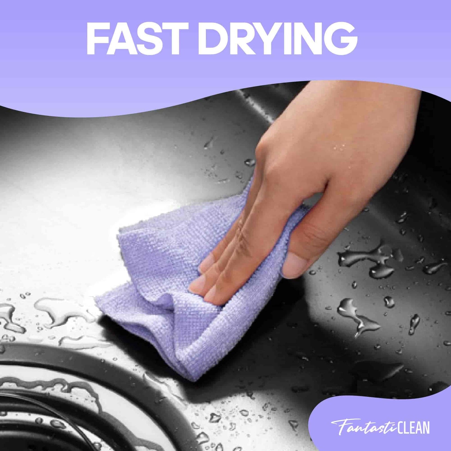 60 Pack Tear-Away Reusable Microfiber Towel Roll - Washable Kitchen Paper Towel Alternative Cleaning Rags (8"x8", Purple)