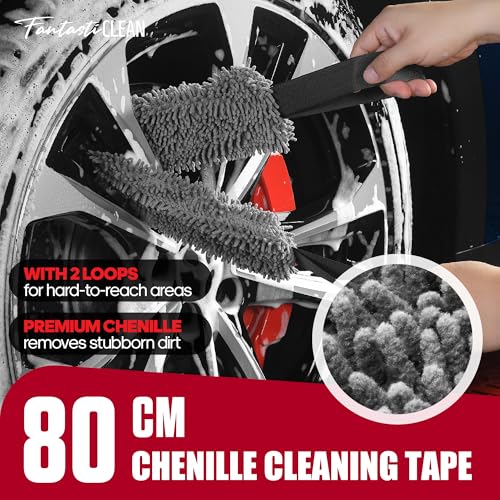 7Pcs Car Wheel Detailing Brush Kit - Soft Bristle Rim Cleaning Set