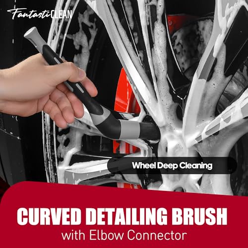 7Pcs Car Wheel Detailing Brush Kit - Soft Bristle Rim Cleaning Set