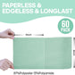 60 Pack Tear-Away Reusable Microfiber Towel Roll - Washable Kitchen Paper Towel Alternative Cleaning Rags (8"x8", Mint Green)