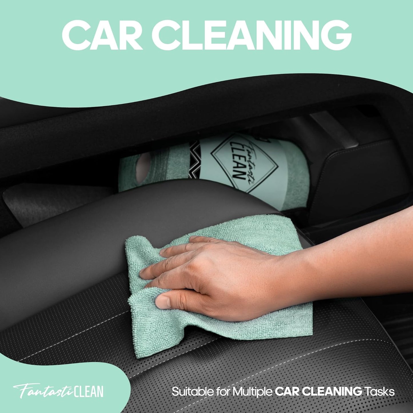 60 Pack Tear-Away Reusable Microfiber Towel Roll - Washable Kitchen Paper Towel Alternative Cleaning Rags (8"x8", Mint Green)