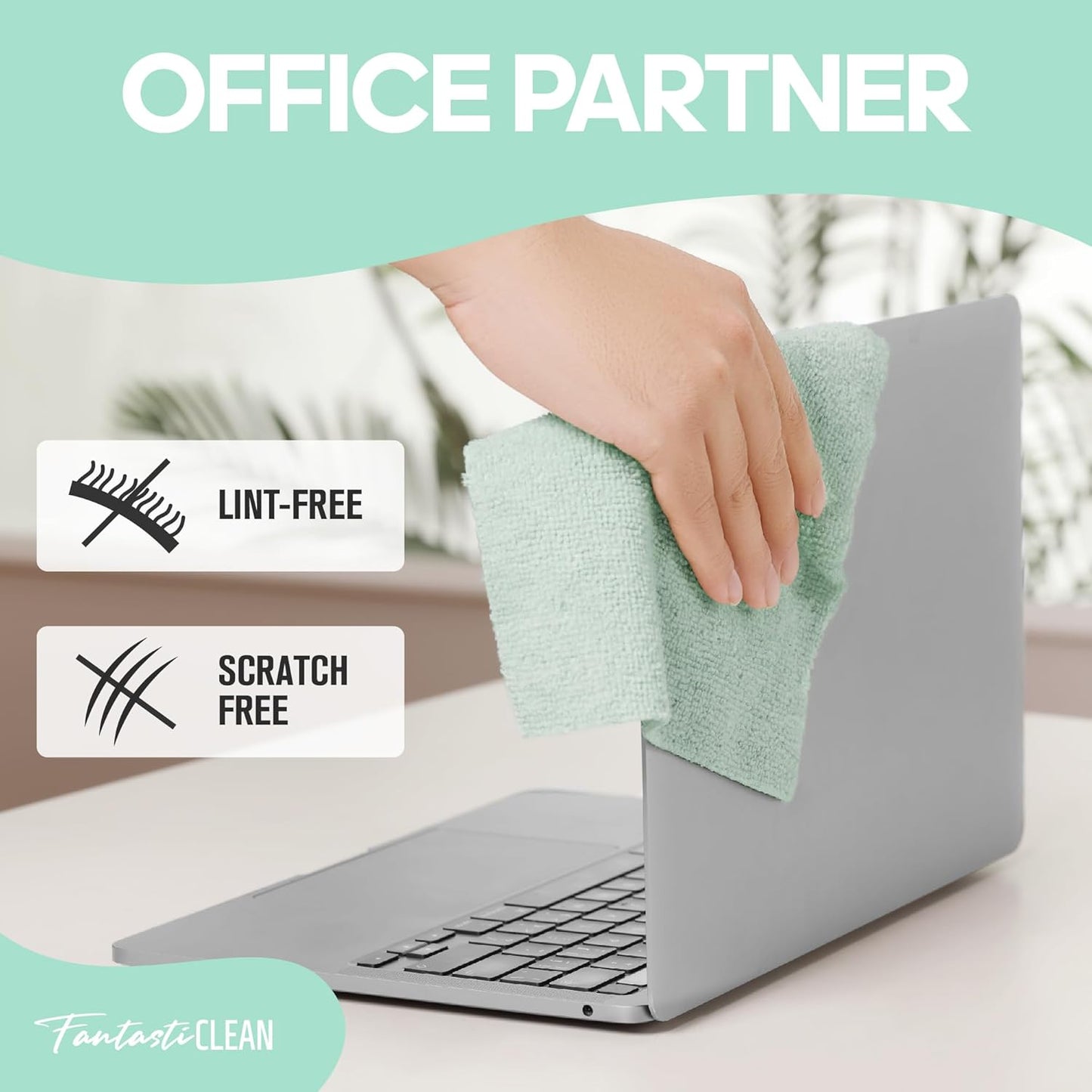 60 Pack Tear-Away Reusable Microfiber Towel Roll - Washable Kitchen Paper Towel Alternative Cleaning Rags (8"x8", Mint Green)