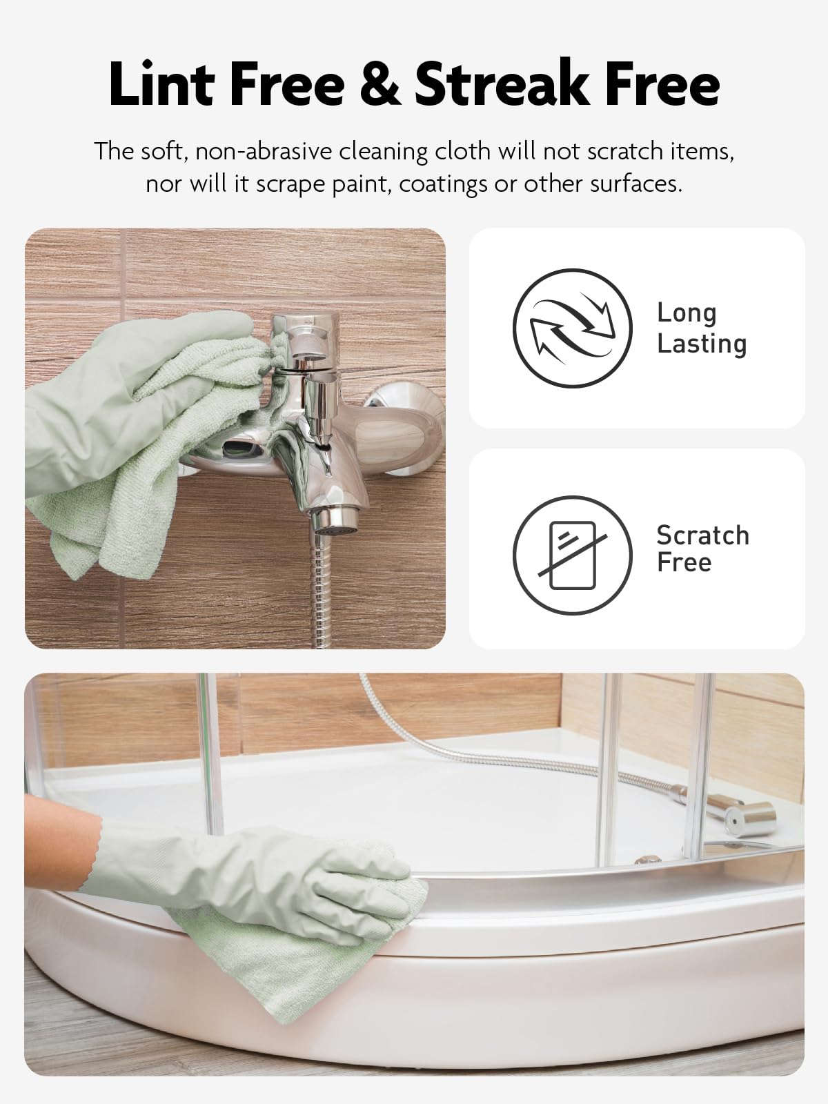 4Pcs Microfiber on a Roll Tear-Away Cleaning Towels, Reusable and Washable Cloths, for Car, House( Moss_Green)