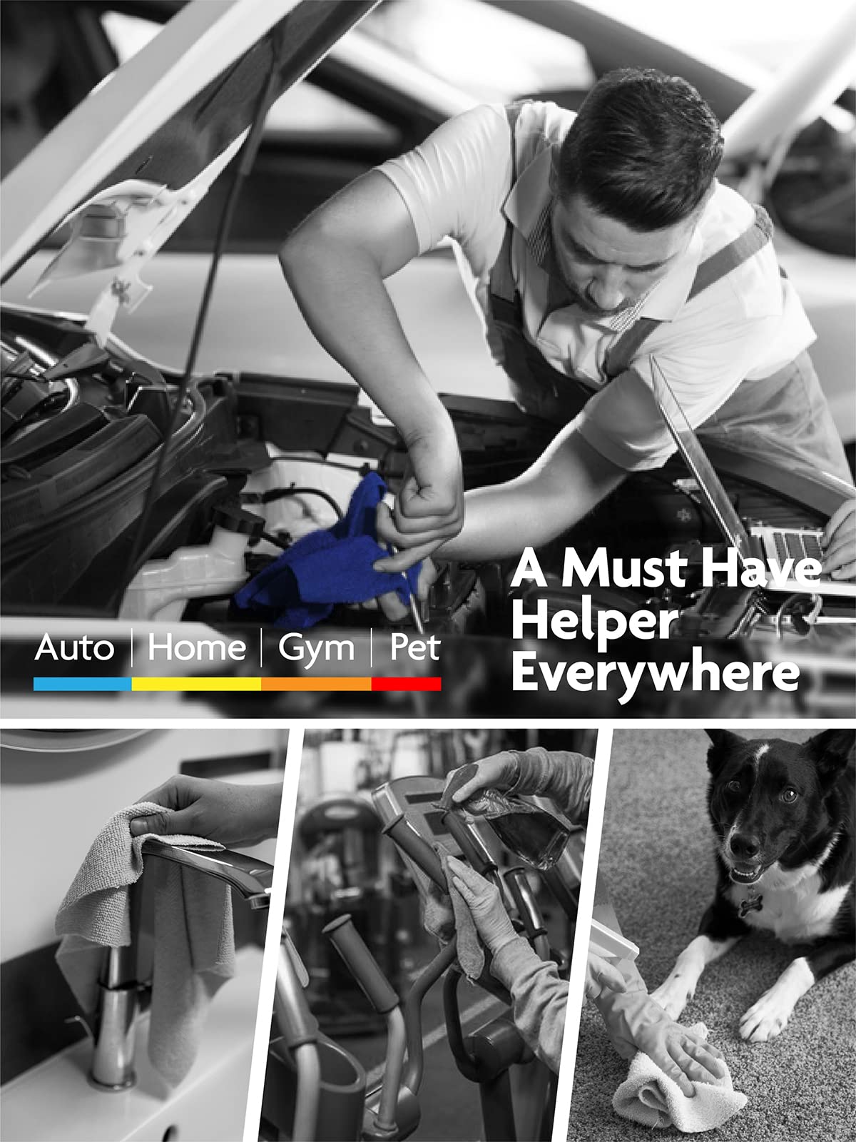 9Pcs Microfiber on a Roll Tear-Away Cleaning Towels, Reusable and Washable Cloths, for Car, House(Navy Blue)