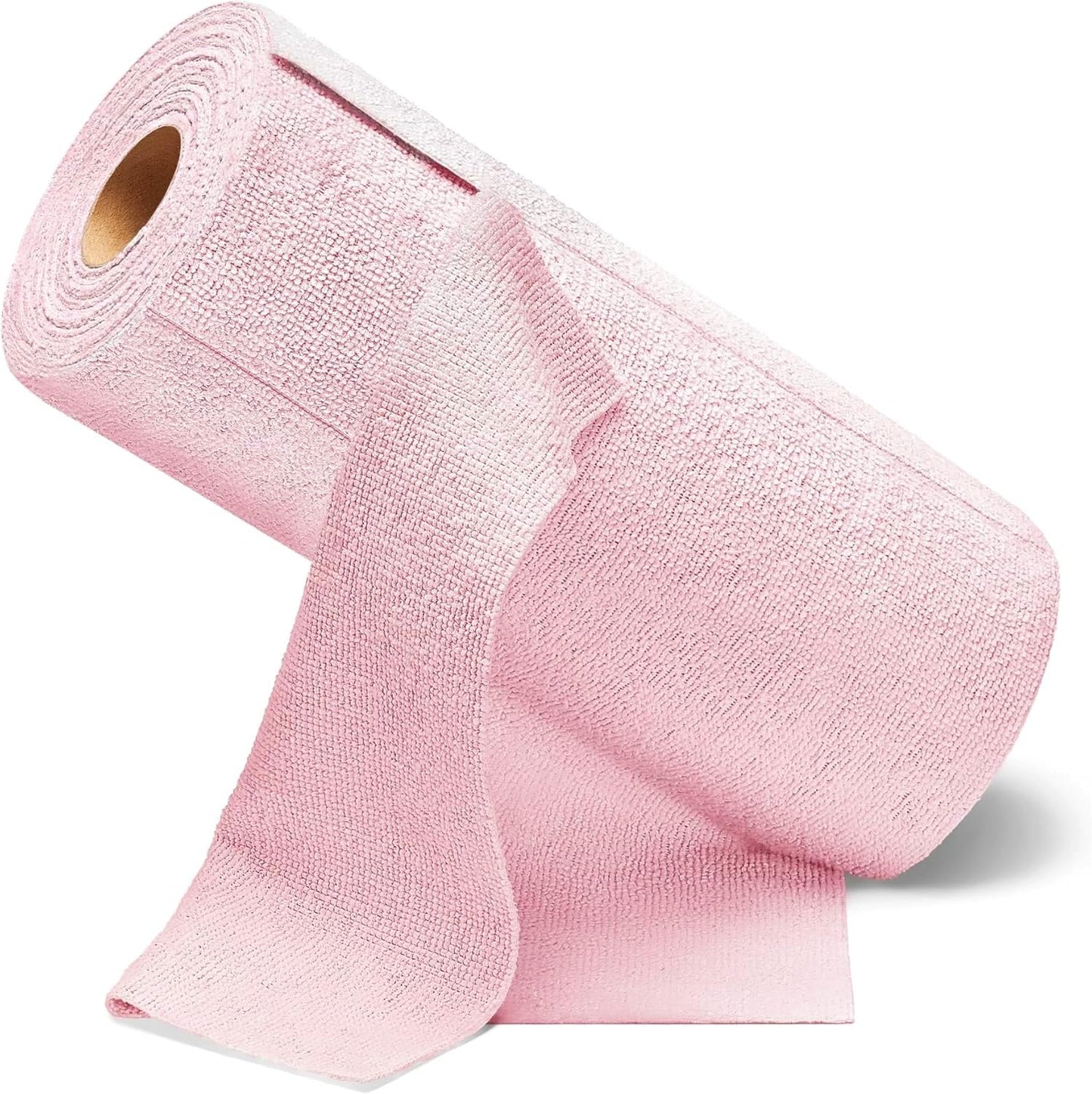 Washable 50 Pack 175gsm Microfiber Rag Cleaning Cloth Tear Away Microfiber Roll Cleaning Towels for Home, Car (Pink)