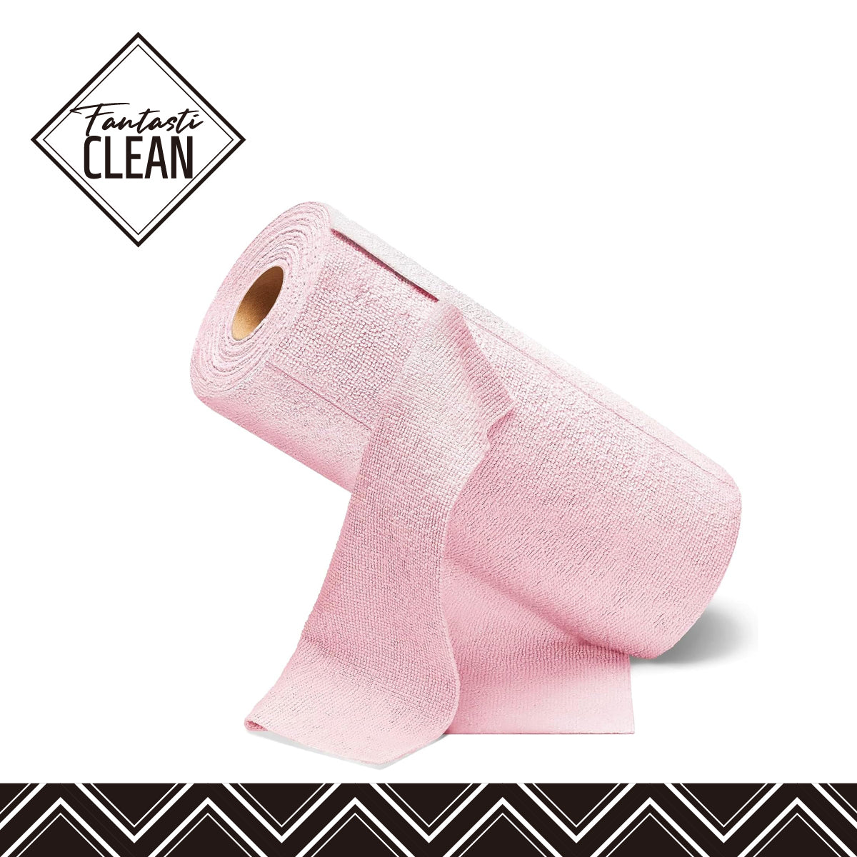 Washable 50 Pack 175gsm Microfiber Rag Cleaning Cloth Tear Away Microfiber Roll Cleaning Towels for Home, Car (Pink)