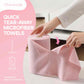 60 Pack Tear-Away Reusable Microfiber Towel Roll - Washable Kitchen Paper Towel Alternative Cleaning Rags (8"x8", Pink)