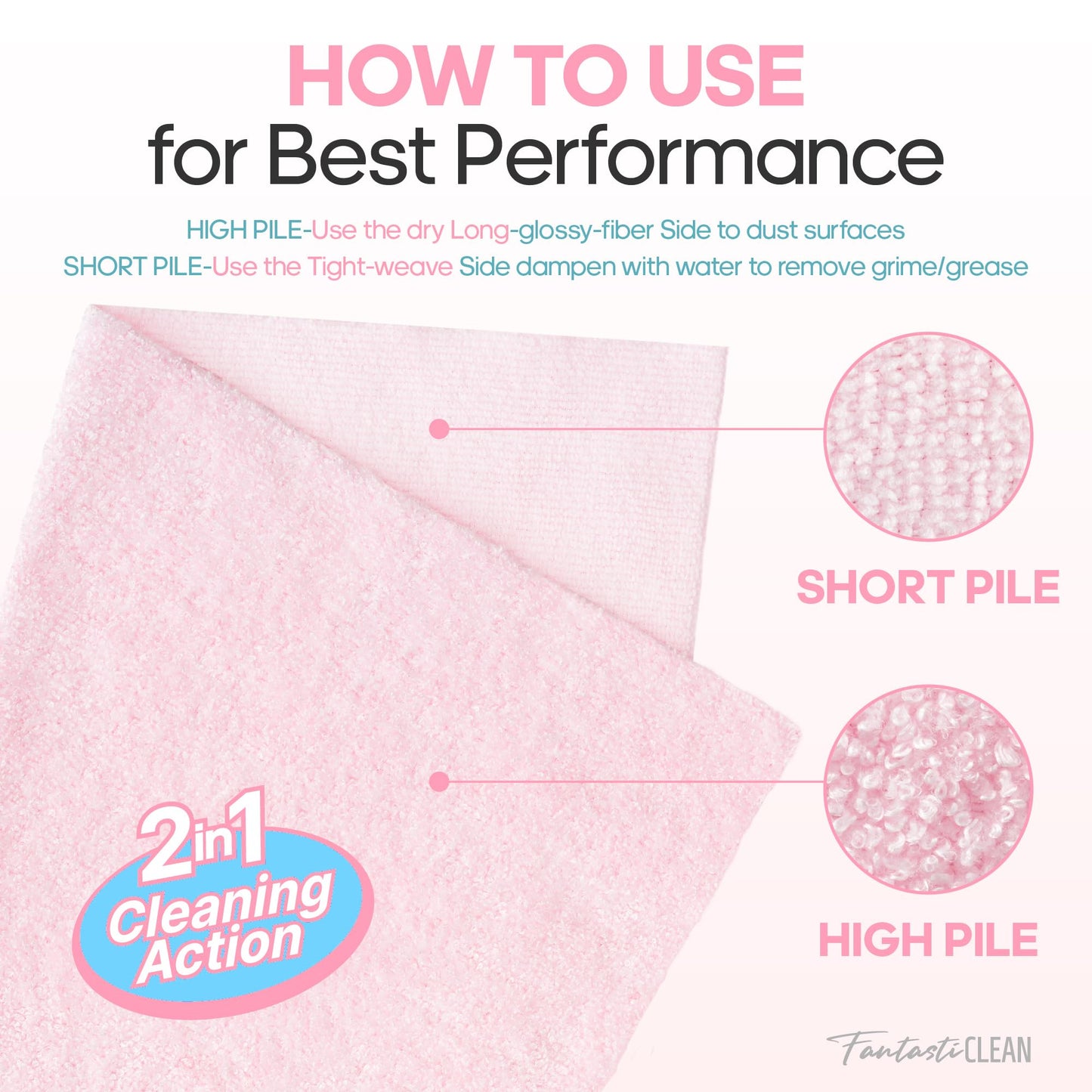 36 Pack Tear-Away Microfiber Roll（Glossy Pink）