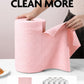 4Pcs Microfiber on a Roll Tear-Away Cleaning Towels, Reusable and Washable Cloths, for Car, House(Pink)