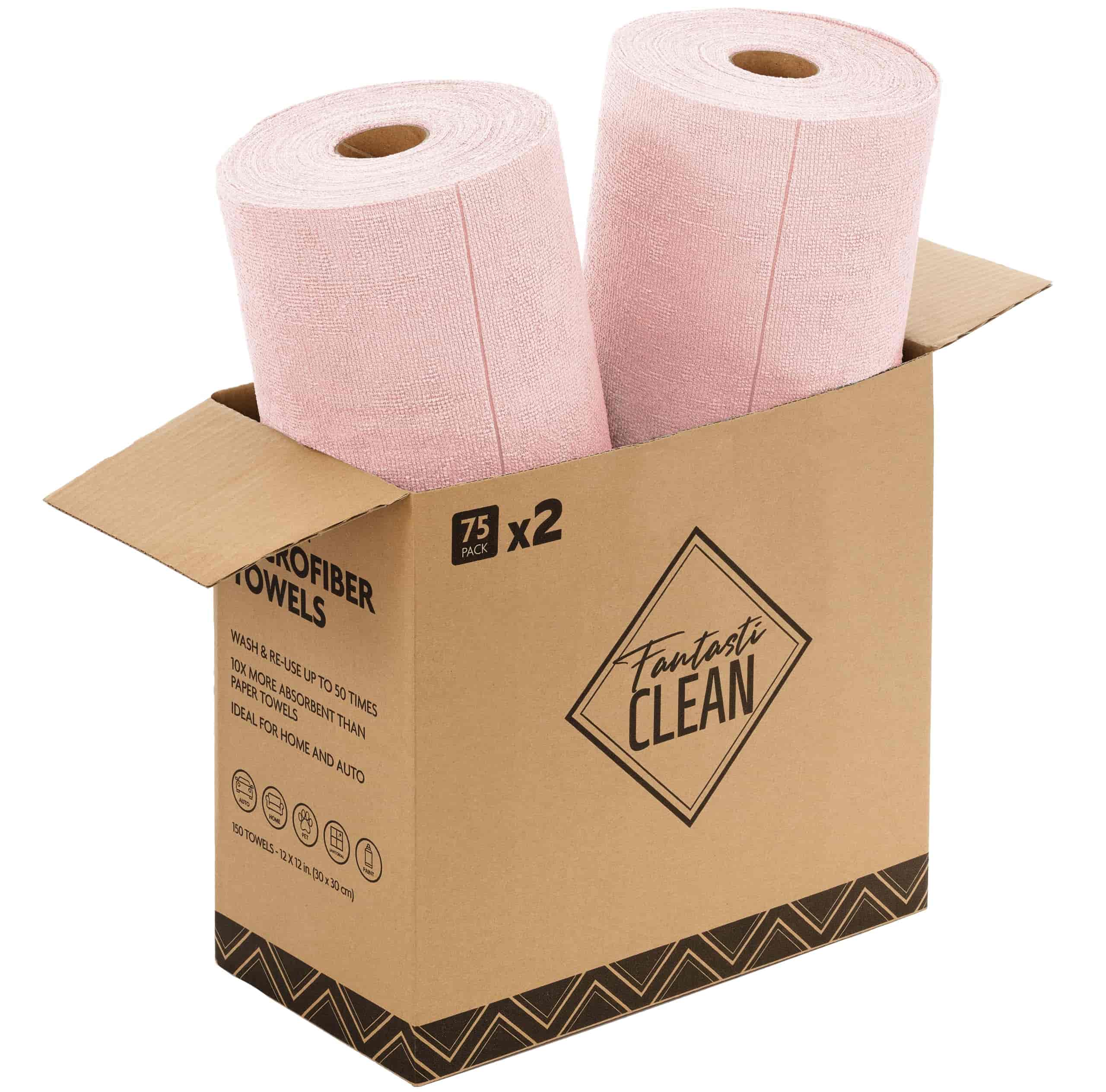 Easy Tear-Away Microfiber Cleaning Roll (150-Pack) - Satisfying, Washable & Reusable - 12