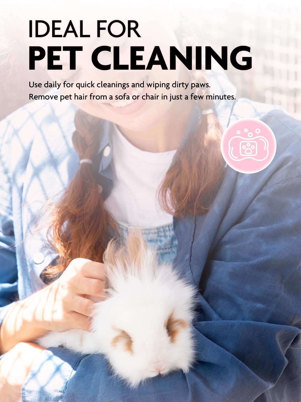 9Pcs Microfiber on a Roll Tear-Away Cleaning Towels, Reusable and Washable Cloths for Car, House(Pink)