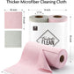 40 Pack Microfiber on a Roll Tear-Away Cleaning Towels, Reusable and Washable Cloths, for Car(2 Rolls of Pink and Grayish)
