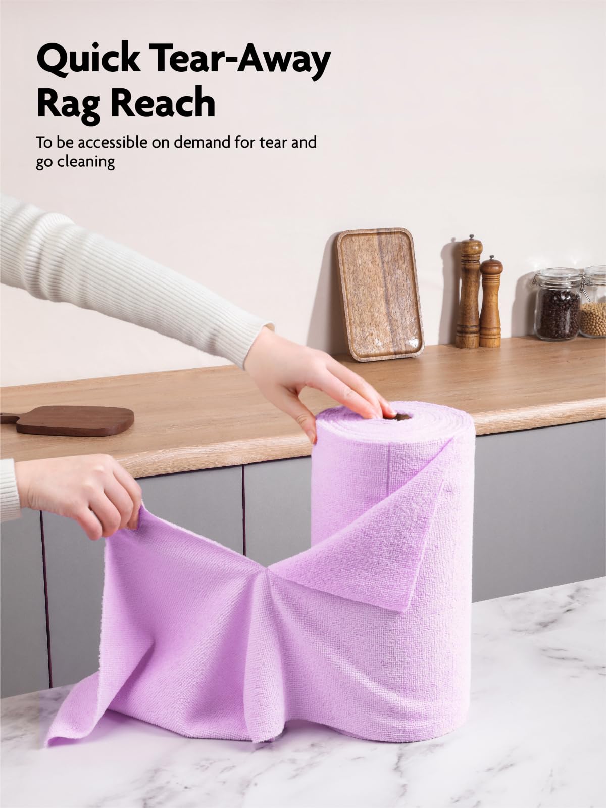 Microfiber on a Roll Tear-Away Cleaning Towels, Reusable and Washable Cloths, for Car, House