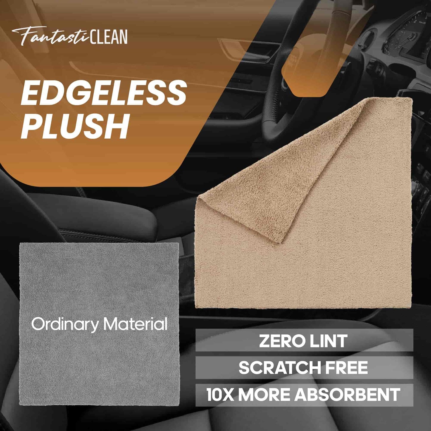 Eco-Smart Car Detailing Roll - 20 Reusable & Tear-Away Microfiber Cloths(Tan)