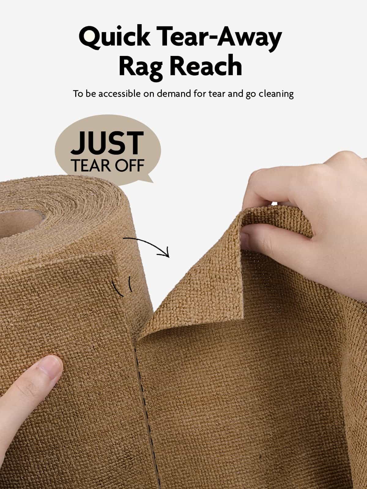 New Easy Tear-Away Microfiber Towel Roll (40-Pack) - Ultra-Absorbent, Eco-Friendly & Lint-Free - 12"x12"(TAN)