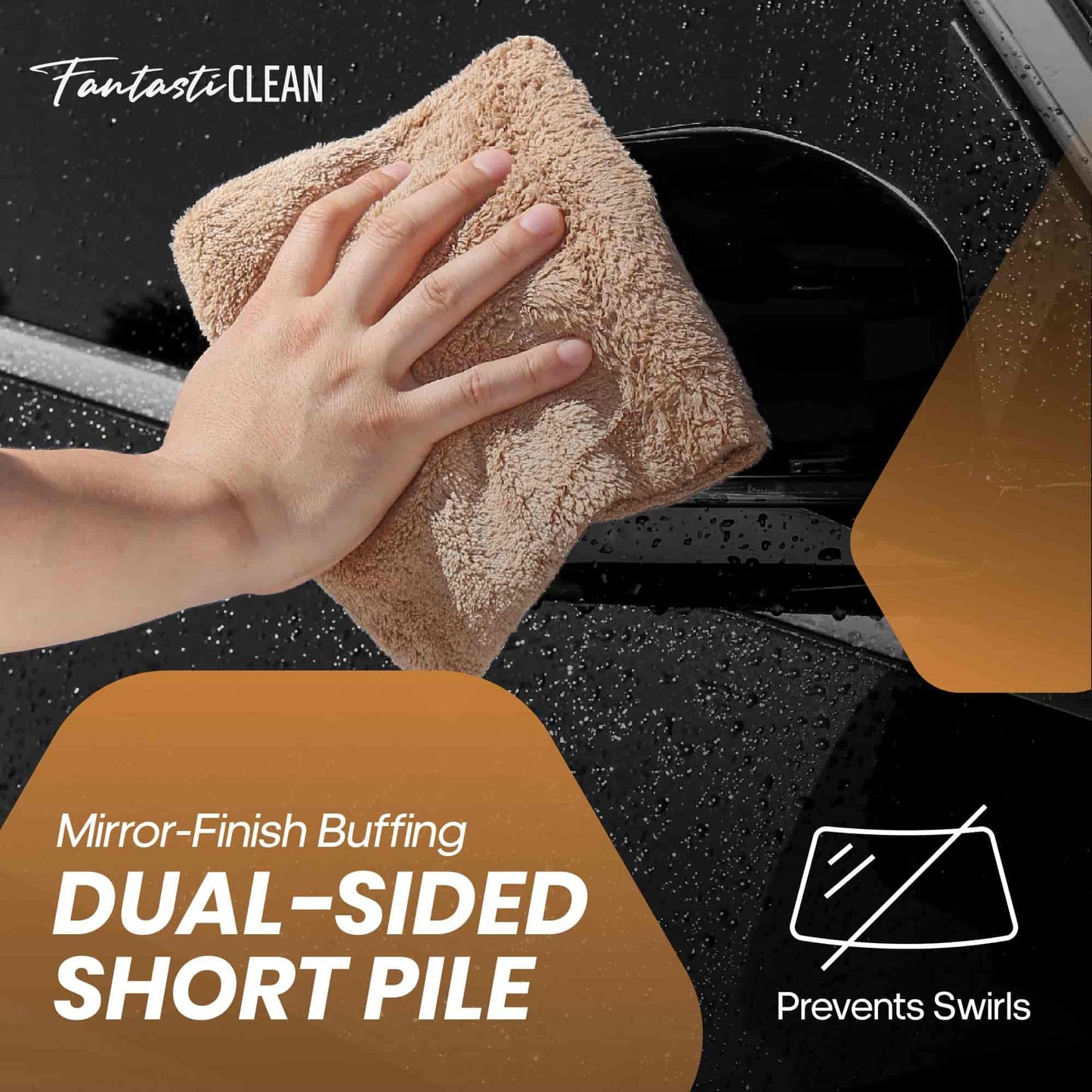 Eco-Smart Car Detailing Roll - 20 Reusable & Tear-Away Microfiber Cloths(Tan)