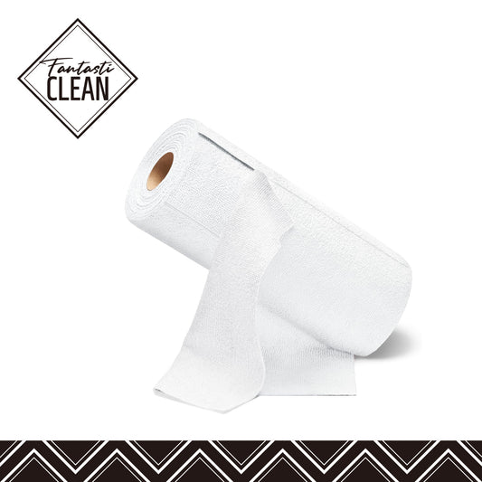 Washable 50 Pack 175gsm Microfiber Rag Cleaning Cloth Tear Away Microfiber Roll Cleaning Towels for Home, Car (White)