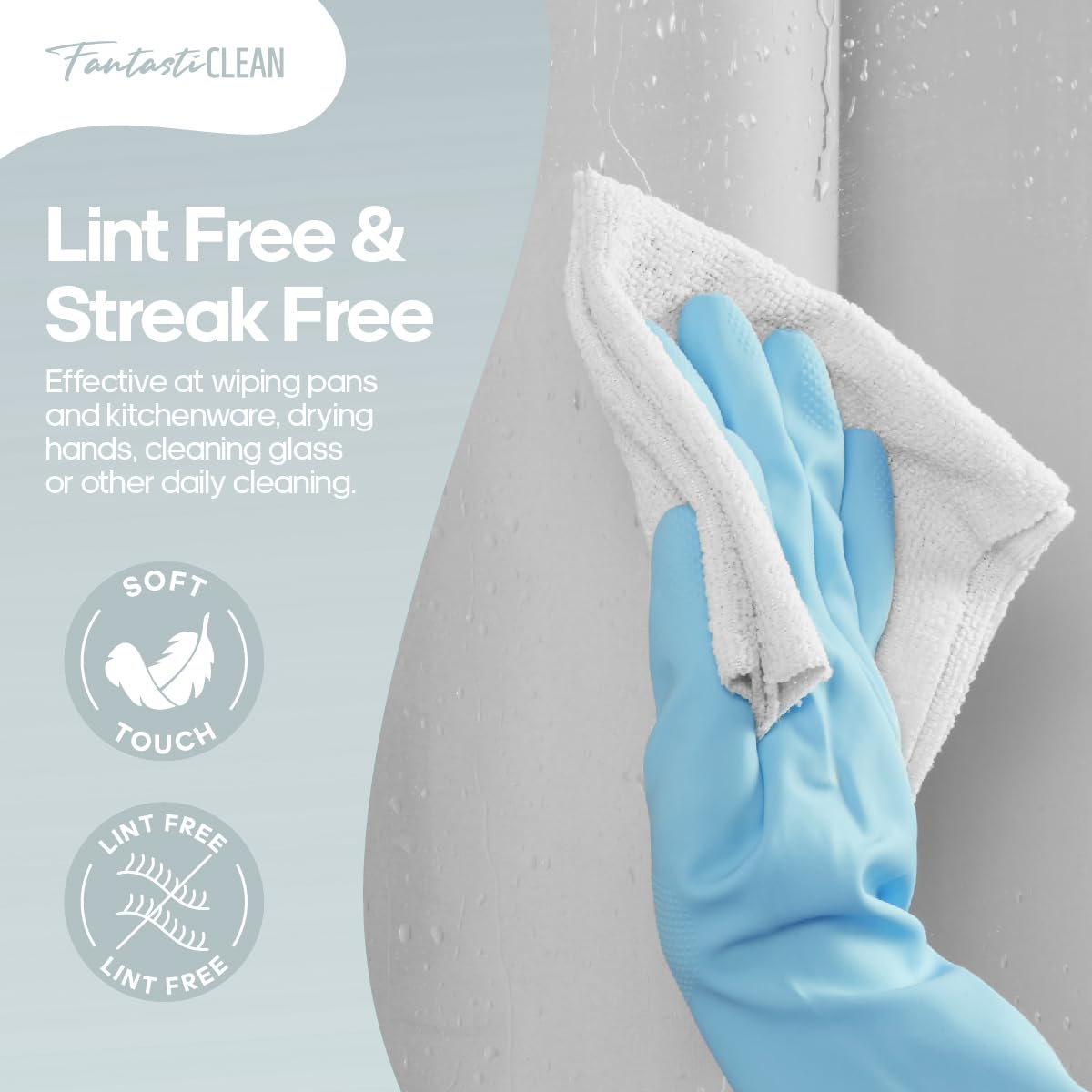 Washable 50 Pack 175gsm Microfiber Rag Cleaning Cloth Tear Away Microfiber Roll Cleaning Towels for Home, Car (White)