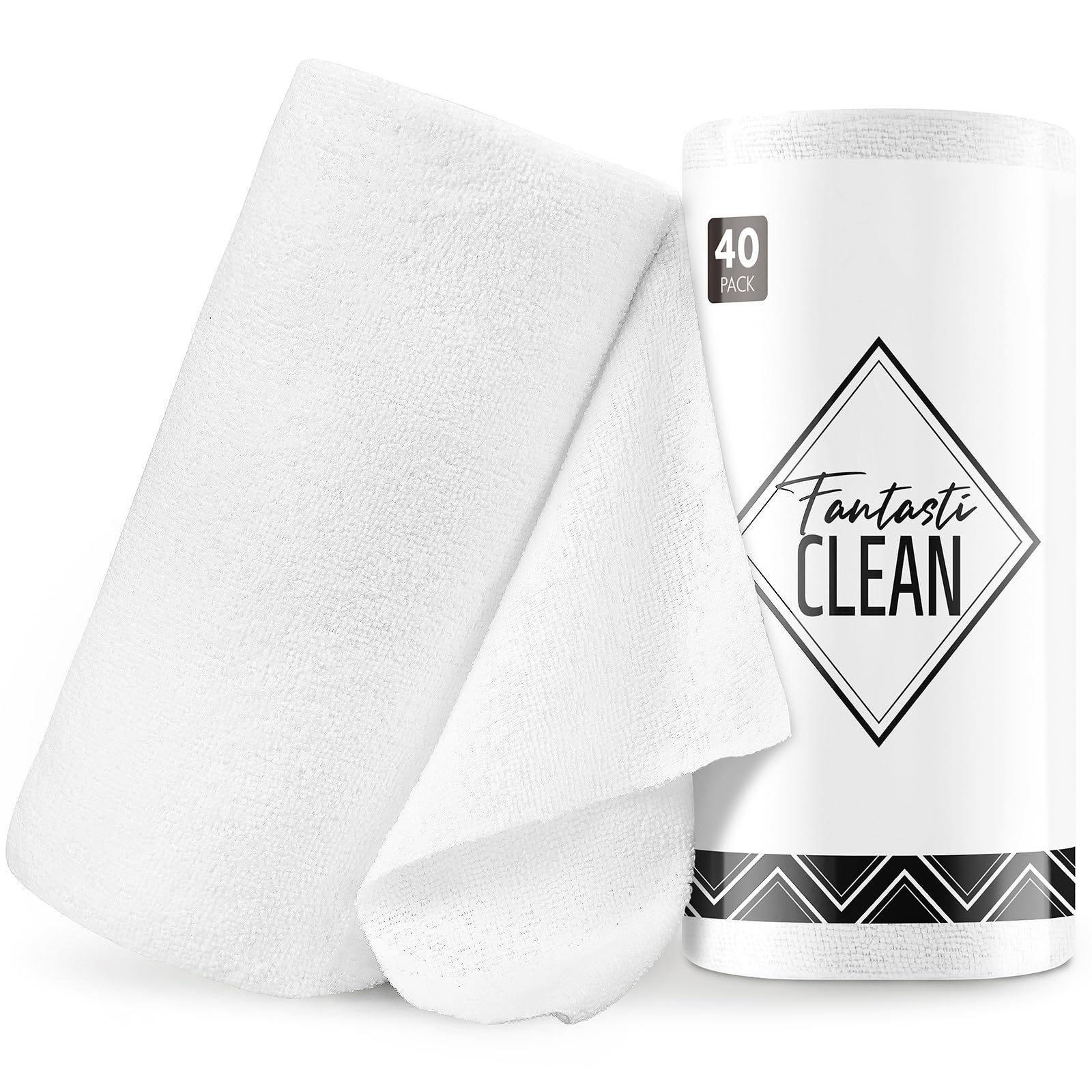 New Easy Tear-Away Microfiber Towel Roll (40-Pack) - Ultra-Absorbent, Eco-Friendly & Lint-Free - 12