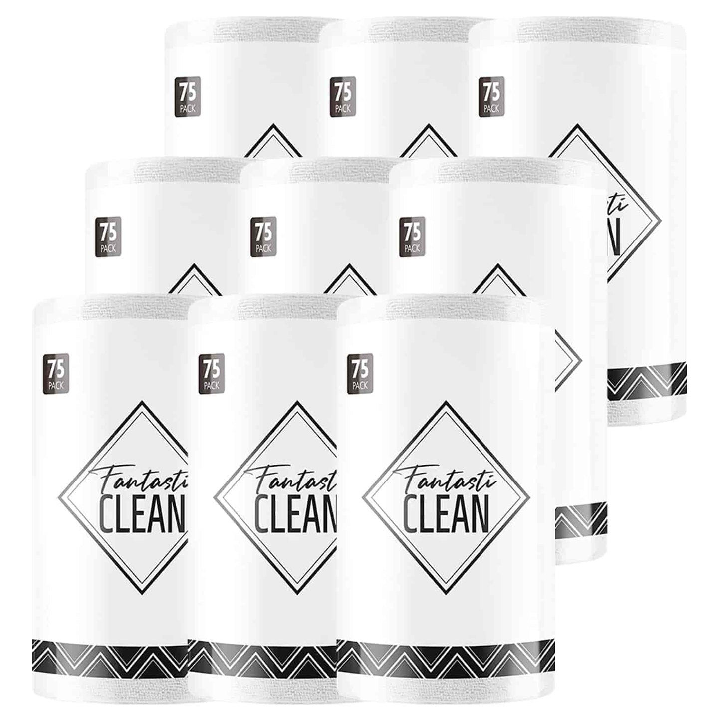 Easy Tear-Away Microfiber Cleaning Roll (675-Pack) - Satisfying, Washable & Reusable - 12"x12"(White)