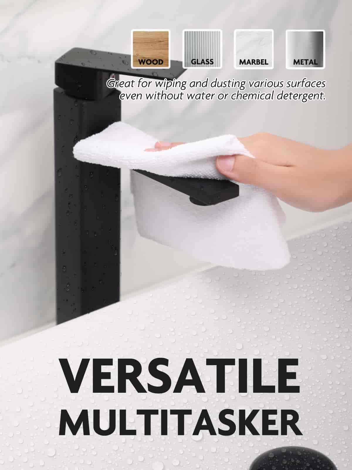 Easy Tear-Away Microfiber Cleaning Roll (675-Pack) - Satisfying, Washable & Reusable - 12"x12"(White)