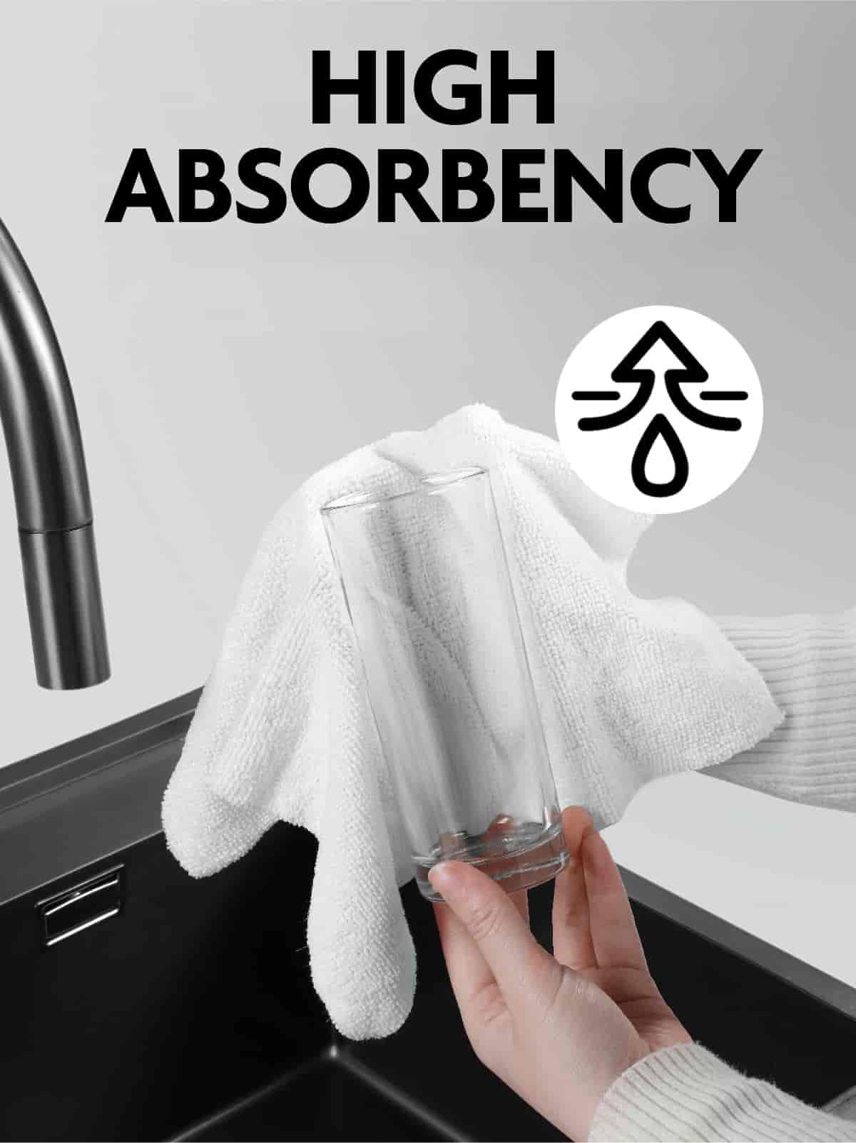 Easy Tear-Away Microfiber Cleaning Roll (75-Pack) - Satisfying, Washable & Reusable - 12"x12" (White)