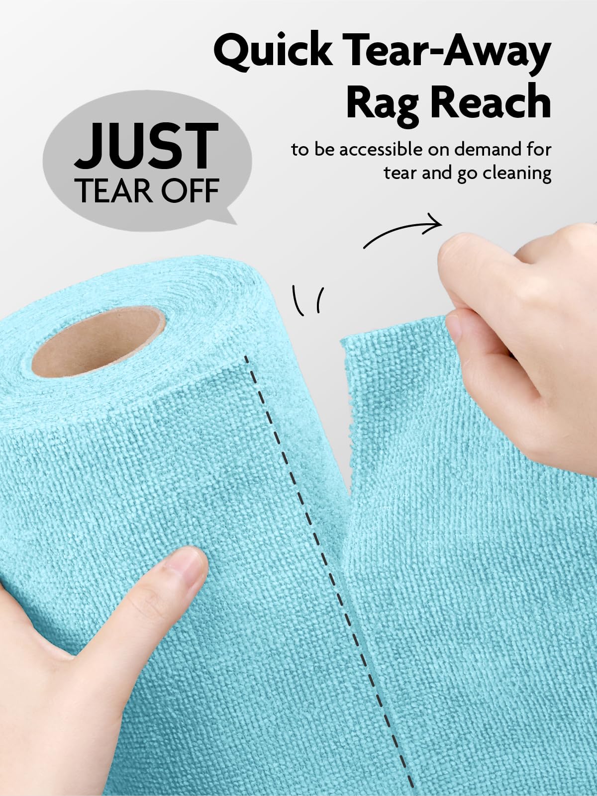 2-in-1 Eco-Roll Set | 60 Reusable Tear-Away Towels - White & Blue