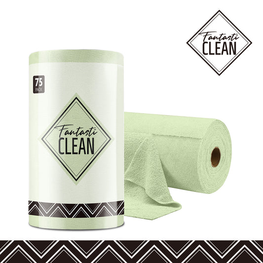 Microfiber on a Roll Tear-Away Cleaning Towels, Reusable and Washable Cloths, for Car, House