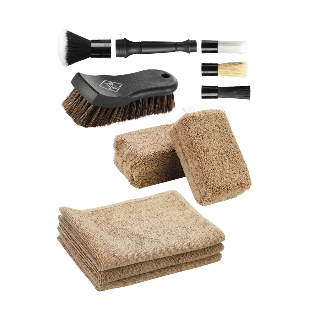 9-Piece Car Interior Detailing Kit - Leather Care & Cleaning Set