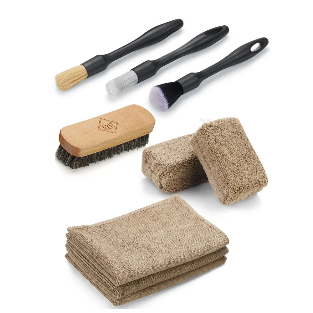 9-Piece Car Interior Cleaning Set - Leather Care & Detailing Kit