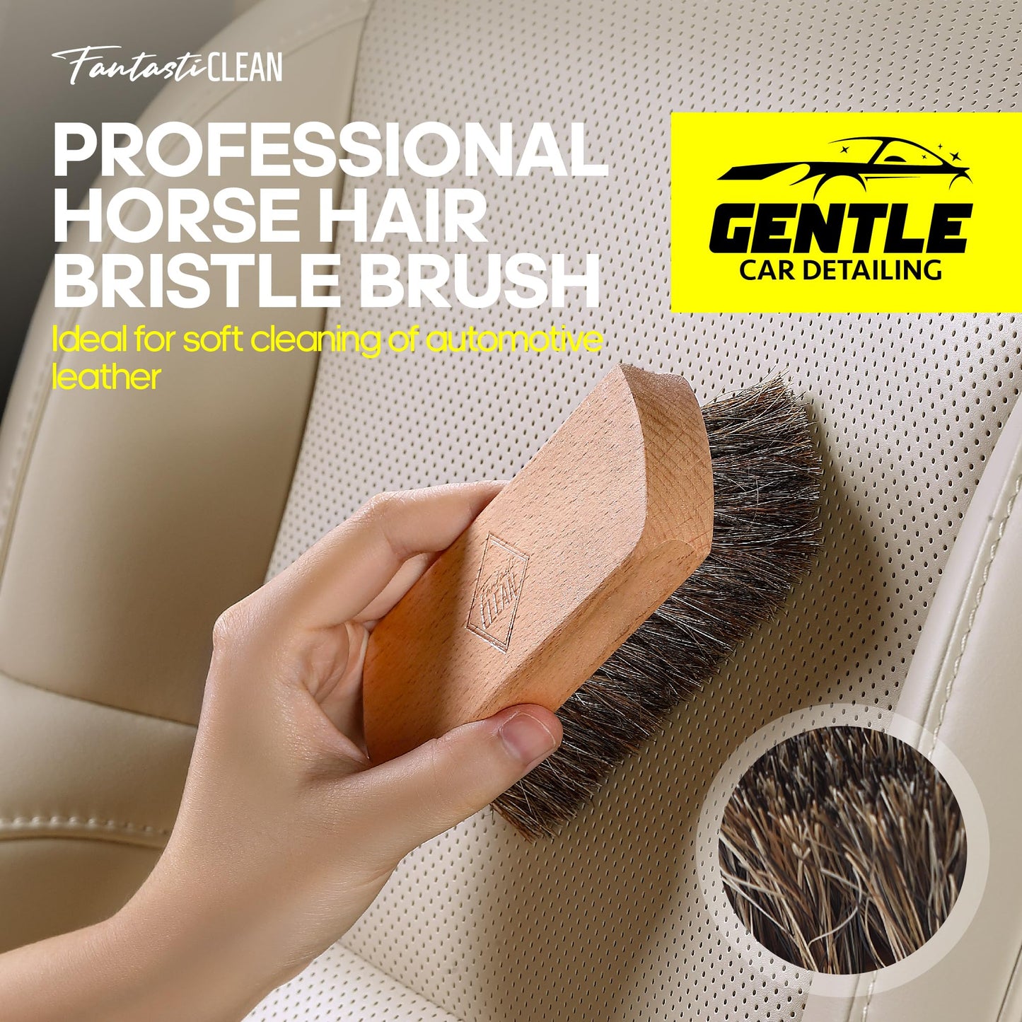 9PCS Car Interior Detailing Cleaning Auto Detailing Brush Set for Leather, Seats & Interior Cleaning